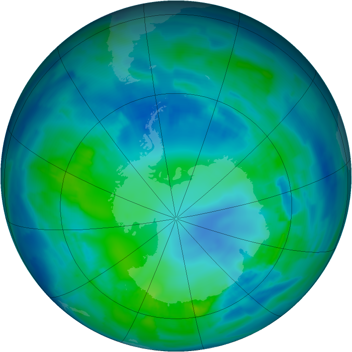 Antarctic ozone map for 27 April 2012